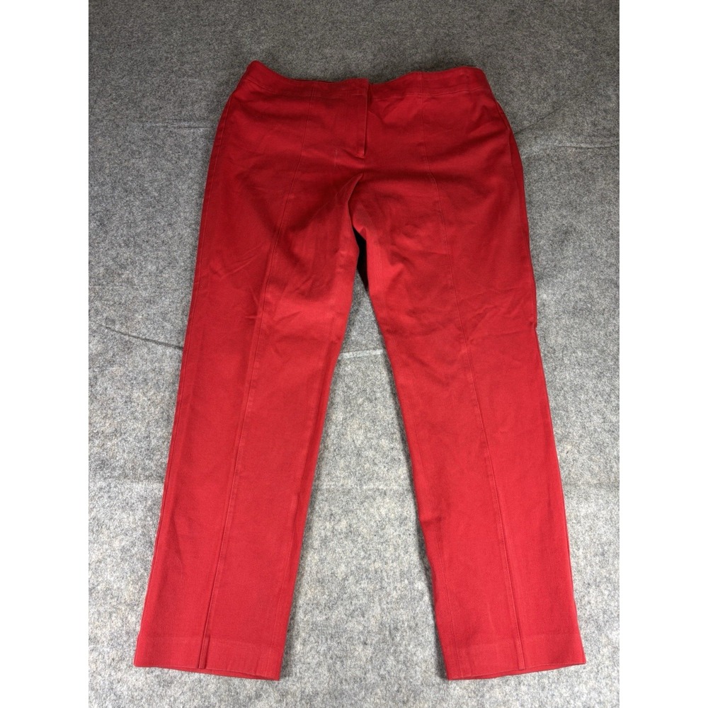 J Jill Pants Womens 10 Red Tapered Premium Bi-Stretch Pull On Career Stretch